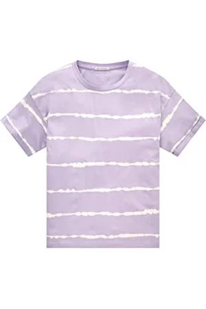 TOM TAILOR Mädchen Kinder Oversized T-Shirt mit Batikstreifen 1035127, Mehrfarbig, 128