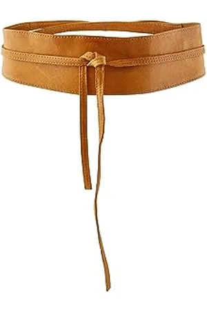 Pieces® Damen Gürtel VIBS LEATHER TIE WAIST BELT, Einfarbig, Gr. 75 cm (Herstellergröße: 75), Braun