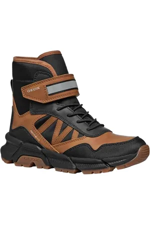 Geox J FLEXYPER Plus Boy Snow Boot, Tobacco/Black, 35 EU