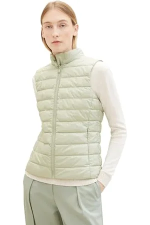 TOM TAILOR Damen Lightweight Steppweste mit Stehkragen, , M