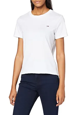 Tommy Hilfiger Damen T-Shirt Kurzarm TJW Regular Regular Fit, (White), XXS