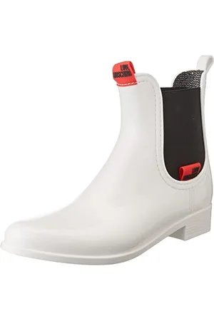 Moschino Damen precollezione Primavera Estate 2022 Mode-Stiefel, Bianco, 39 EU