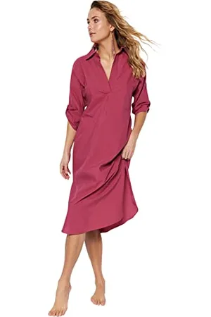 Trendyol Damen Tip: Detailed Beach Dress, Plum, 40 EU