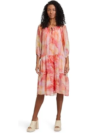 Cartoon Damen Sommerkleid mit Print Pink/ ,38