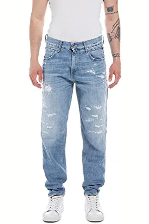 Replay Herren Jeans Sandot Tapered-Fit, (Blau), 31W / 34L