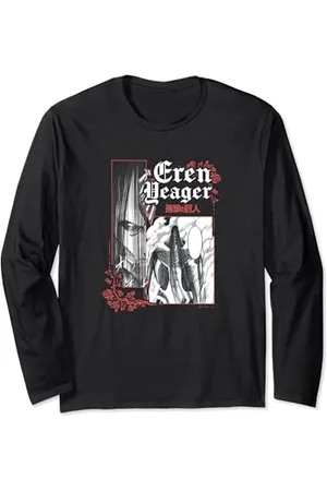 Attack on Titan Epic Titan Eren Yeager Manga Big Portrait Langarmshirt