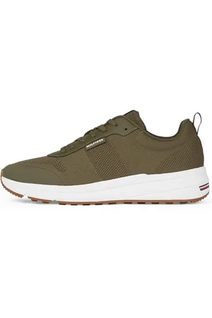 Tommy Hilfiger Herren Runner Sneaker Lightweight Modern Knit Schuhe, Grün , 40