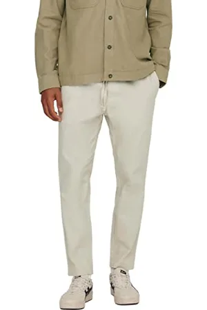 Only & Sons Herren Sweatpant ONSLINUS Crop LIN - Tapered Fit - XS S M L XL XXL, Größe:L, Farbe: 22024966