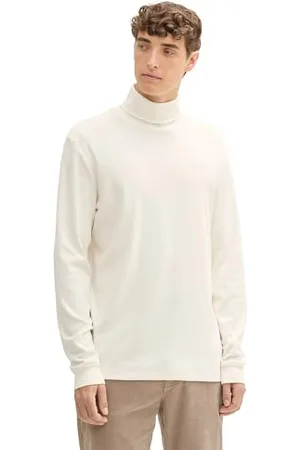 TOM TAILOR Herren Rollkragenshirt mit Logo-Print, , XL