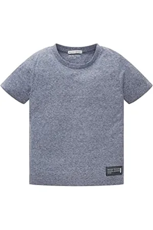 TOM TAILOR Jungen Kinder T-Shirt mit Melange-Optik 1035082, Blau, 92-98