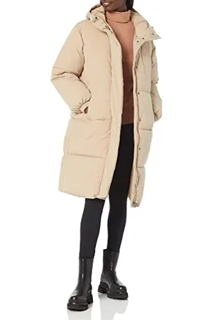 Amazon Damen Lange Oversize-Daunenjacke mit Kapuze (in Übergröße erhältlich), , L