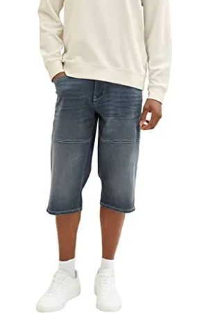TOM TAILOR Herren 1036295 Max Overknee Bermuda Shorts, 10163-Dark Stone Blue Grey Denim, 28