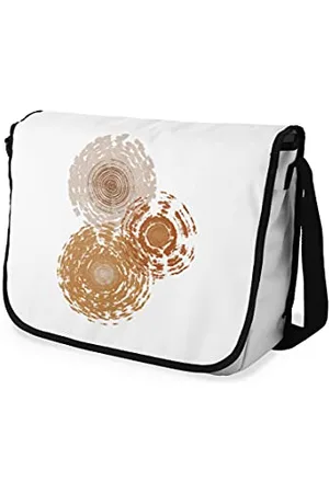 Bonamaison Le Jardin du Lin Digital Bedruckte Messenger Schultaschen mit Schwarzem Riemen für Mädchen und Jungen, Zurück zur Schule, Kuriertaschen für Schüler, Umhängetaschen, Größe: 29x36 Cm