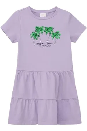 QS by s.Oliver Junior Mädchen 2145981 Kleid Mit Pailletten, 4704, 104 EU