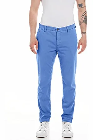 Replay Herren Chino Benni Regular-Fit mit Stretch, (Blau), 29W / 32L