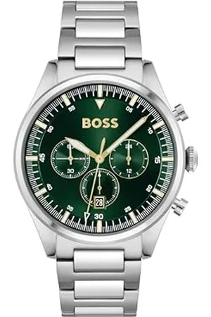 HUGO BOSS Chronograph Quarz Uhr für Herren Kollektion Pioneer mit Silbernes Edelstahlarmband - 1513868