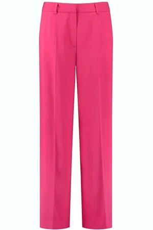 Taifun Damen Weite Hose mit Bügelfalten Wide Leg unifarben reguläre Länge 34