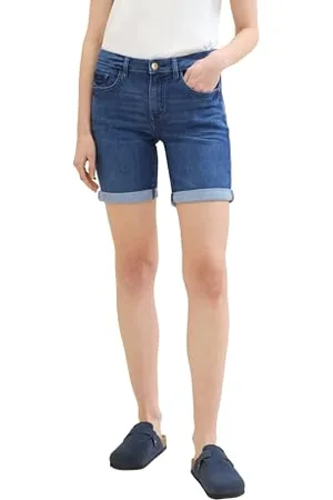TOM TAILOR Damen Bermuda Jeans Shorts , mid stone wash denim, 25