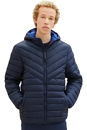 TOM TAILOR Herren 1039214 Lightweight Steppjacke mit Kapuze, 10690-Knitted Navy, M