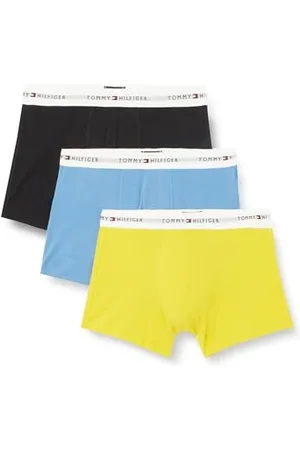 Tommy Hilfiger Herren 3er Pack Boxershorts Trunks Unterwäsche, Blau (Valley Yellow/Blue Spell/Des Sky), S