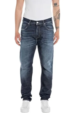 Replay Herren Jeans Sandot Tapered-Fit, Blau (Dark Blue 007-3), 34W / 30L