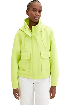 TOM TAILOR Damen 1035315 Jacke mit Kapuze, 24702-Neon Lime, S
