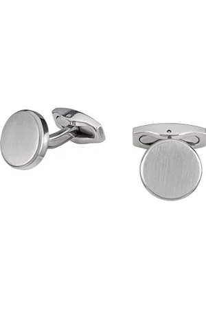 Breil Herren Manschettenknöpfe Carve Collection TJ3051 - Herrenschmuck - Manschettenknöpfe aus Gebürstetem Stahl für Herren, mit Polierten Stahlkanten - 1,4 cm