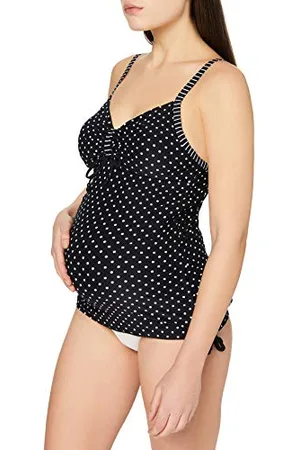 Noppies Damen Top Dot Aop 63929 Umstandstankini, Schwarz, M-L EU