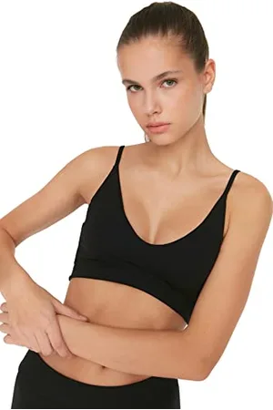 Trendyol Damen Sportswear Crop Scoop Neck Knit Sport-BH, , M