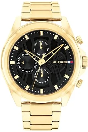 Tommy Hilfiger Multi Zifferblatt Quarz Uhr für Herren mit Goldfarben Edelstahlarmband - 1710658
