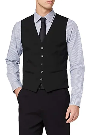 SELECTED Herren Shdnewone-mylologan1 Black Wai-coat Noos Weste, Schwarz, 46 EU