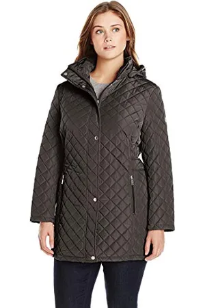 Calvin Klein Damen Diamond Quilted Hooded Jacket Steppjacke, , 0X