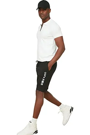 Trendyol Herren Männliche Regelmäßige Passe 100% Baumwolle Gedruckte Bermuda Casual Shorts, , S