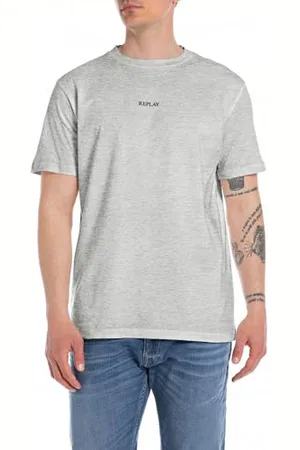 Replay Herren T-Shirt Kurzarm aus Baumwolle, (Grau), S