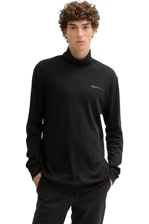 TOM TAILOR Herren Rollkragenshirt mit Logo-Print, , XL