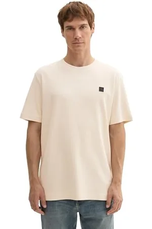 TOM TAILOR Herren 1043386 Basic T-Shirt mit Struktur, 27469-Smooth Light Sand, L