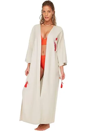 Trendyol Damen Embroidered and Gestickter Kimono Kaftan, , XL EU