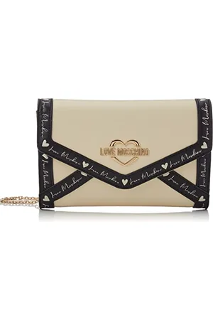Moschino Damen Borsa Avorio + Pu Nero Umhngetasche