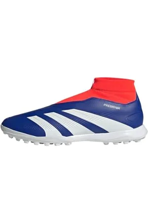 adidas Unisex Predator League Laceless Football Boots Turf Fußballschuhe, Lucid Blue/Cloud White/Solar Red, 42 2/3 EU