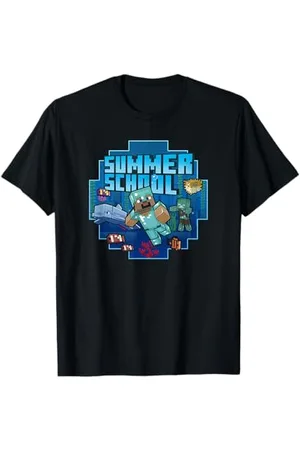 Minecraft Group Shot Diamond Armor Summer School T-Shirt