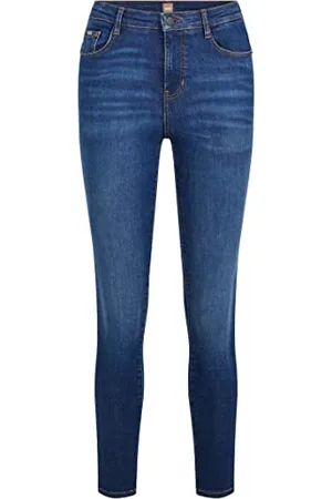 HUGO BOSS Damen SUPERSKINNY Crop 4.0 Blaue Super Skinny-Fit Jeans aus komfortablem Stretch-Denim Dunkelblau 26