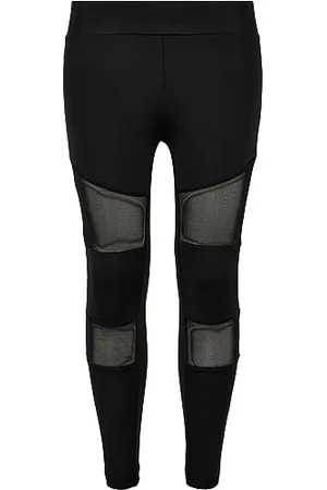 Urban classics Mädchen Girls Tech Mesh Leggings, Black, 122/128
