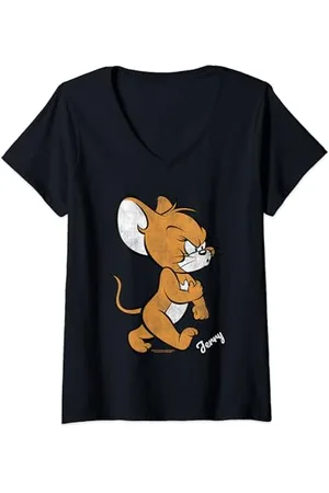 Tom And Jerry Angry Mouse T-Shirt mit V-Ausschnitt