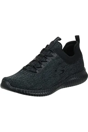 Skechers Herren Elite Flex Hartnell Slip On Sneaker, Black Gray Mesh Trim, 41.5 EU