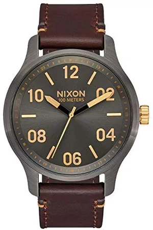 Nixon Herren Analog Japanischer Quarz Uhr mit Echtes Leder Armband A1243-595-00