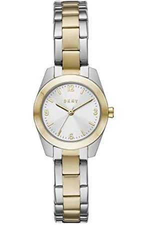 DKNY Damenuhren Nolita, Dreizeiger Uhrwerk, 26mm 2T Silber/Gold Edelstahlgehäuse mit Edelstahlarmband, NY2922