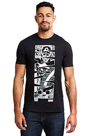 Marvel Herren Captain America Vertical T-Shirt, , XL