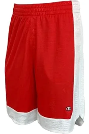 Champion Herren Legacy Icons Pants-Soft-Mesh Two-Tone Bermuda Shorts, rot/weiß, XS