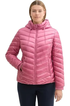 TOM TAILOR Damen 1043578 Plussize Lightweight Steppjacke mit Kapuze, 16348-Pink Velvet, 52
