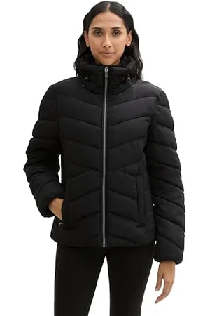 TOM TAILOR Damen Puffer Winterjacke mit Kunstfell am Kragen, , S